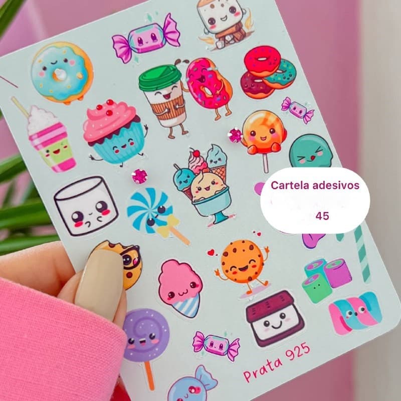 Cartela Adesiva Brinco Ponto de Luz 4mm Pink - Prata 925 Legítima - Ana & Brilho Mineiro