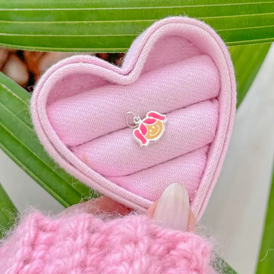 Pingente Menina Esmaltado Italiana - Prata 925 Legítima - Ana & Brilho Mineiro