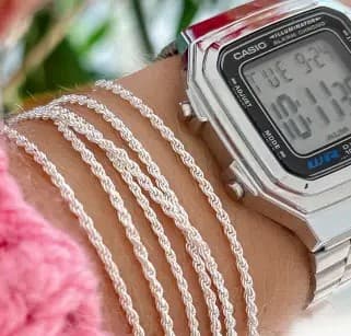 Pulseira Cordão Baiano 18cm-1,5mm - Prata 925 Legítima - Ana & Brilho Mineiro